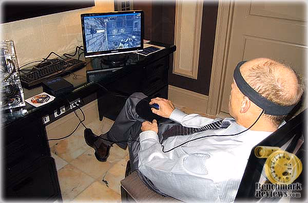 OCZ Neural Impulse Actuator Demo with Dr. Schuette at 2008 CES Industry Party
