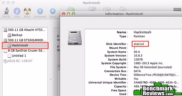 Hackintosh 2013 Disk Info