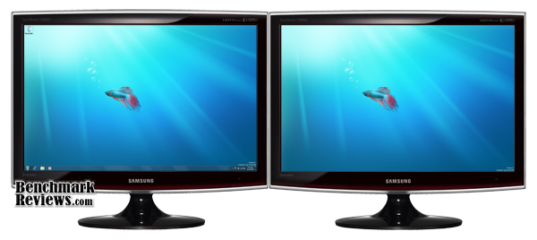 Dual Monitor Samsung T240HD LCD Monitor Windows7