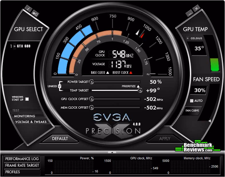 EVGA Precision 4.0.0 GUI