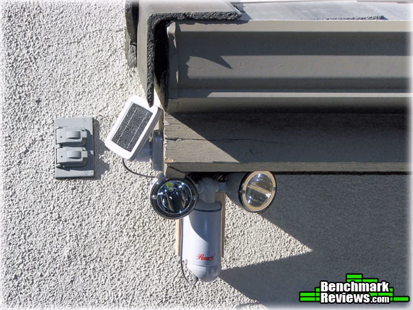 Rosewill RSL 113 Dual LED PIR Solar Charged Lights, installed