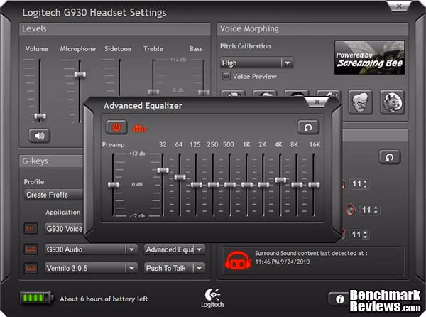 Logitech G930 Configurator Equalizer
