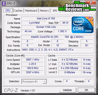 BitFenix Shinobi Window Case i5 760 4.0GHz CPU Z
