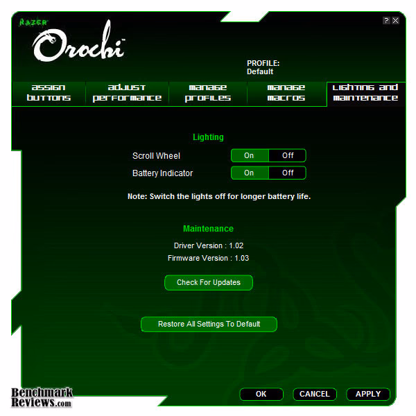 Razer Orochi Driver Lighting