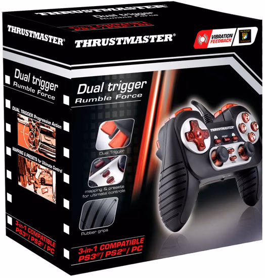 Thrustmaster Dual Trigger 3-in-1 Rumble Force Gamepad for PC / PS2 / PS3