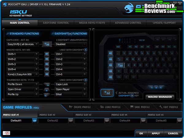 Roccat ISKU Illuminated Gaming Keyboard Menu
