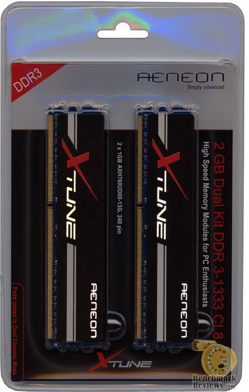 Aeneon PC3-10666 CL8-8-8-15 AXH760UD00-13GA98X DDR3 1333MHz 1.5V 2x1GB RAM Kit
