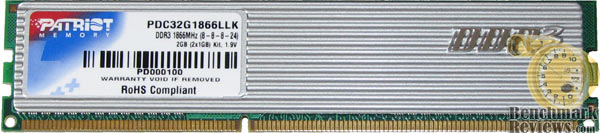 Patriot PC3-15000 High-Speed DDR3 1866MHz 2GB RAM Kit PDC32G1866LLK 