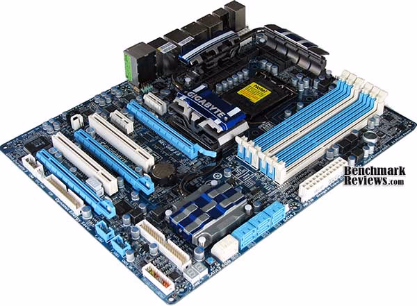 Gigabyte P55A UD6 Motherboard SATA6G, corner view