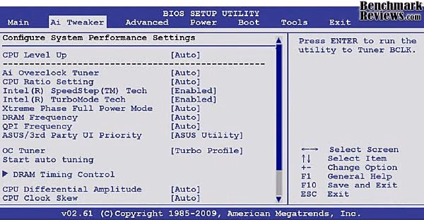 ASUS P7P55D E Pro Motherboard BIOS Page1