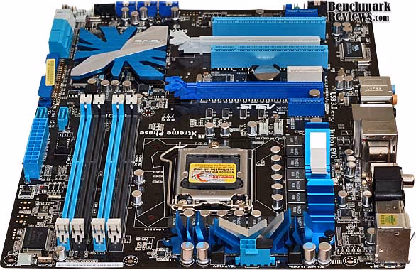 ASUS P7P55D E Pro Motherboard Top, angle view