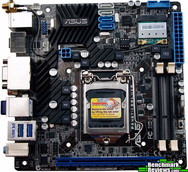 ASUS P8H67 I Deluxe, top view