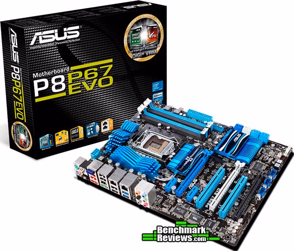 ASUS P8P67 EVO Motherboard Kit, angle view