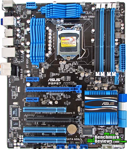 ASUS P8P67 Motherboard, top view