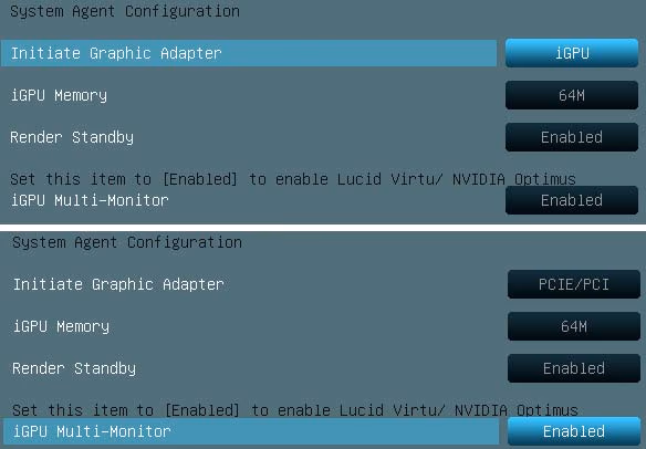 ASUS p8z68v Pro Bios Virtu Modes