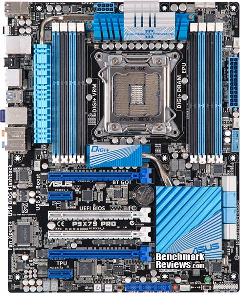 ASUS P9X79 Pro Motherboard, top view