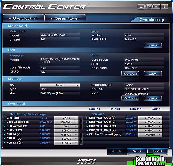 MSI z68a gd80 Controlcenter