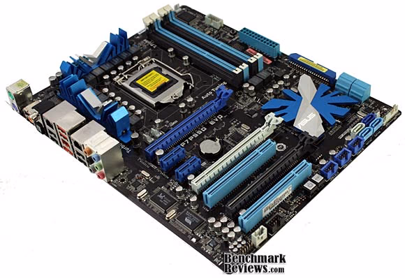 ASUS p7p55d Evo, angle view