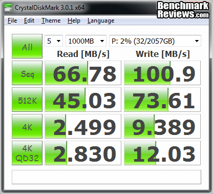 ASUSTOR AS 640T NAS Server Crystal Disk, screen