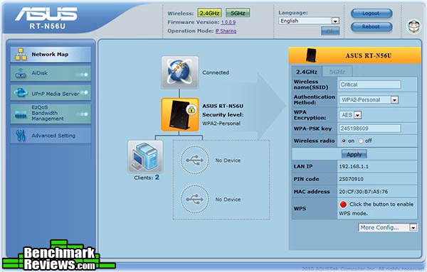 ASUS RT N56U Dual Band Wireless N Gigabit Router Menu