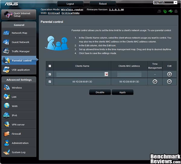 ASUS RT N66U Dual Band Wireless N900 Gigabit Router Settings