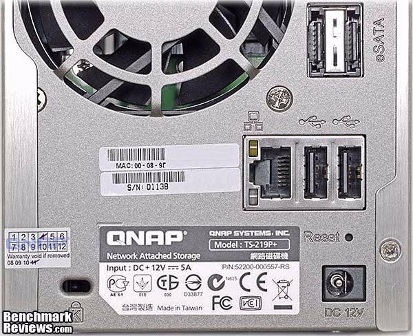 QNAP TS 219P Turbo NAS Server IO Panel