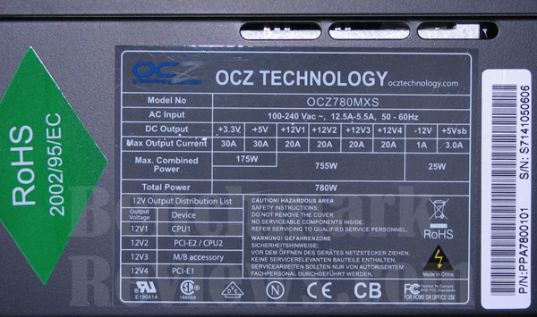 OCZ ModXStream 780W Modular PSU OCZ780MXS 