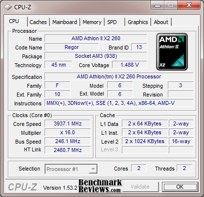 AMD Athlon II X2 260 CPUZ OC Biostar