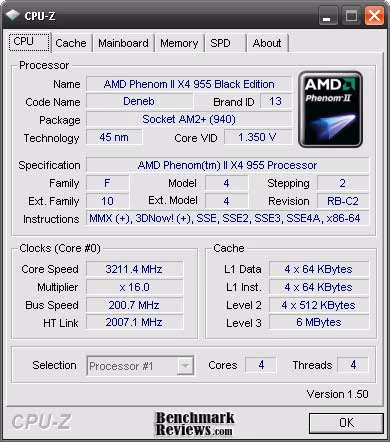 AMD Phenom II x4 955 Cpuz