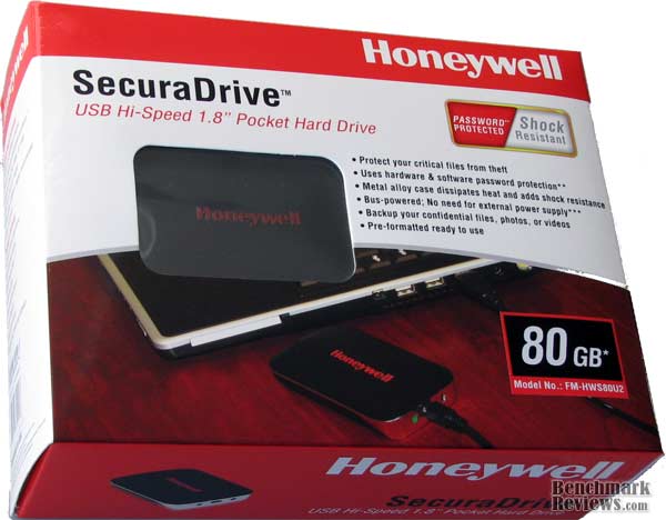 Honeywell SecuraDrive Hi-Speed USB 1.8 Inch Pocket Hard Drive FM-HWS80U2