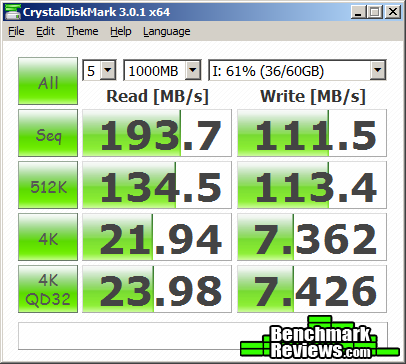 CrystalDiskMark SilverStone TS07 USB 3.0 ADATA N004 60GB