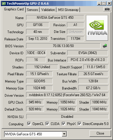 EVGA Gts 450 Ftw Overclock