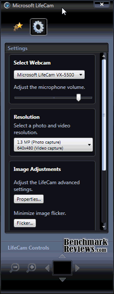 Microsoft LifeCam VX5500 Settings